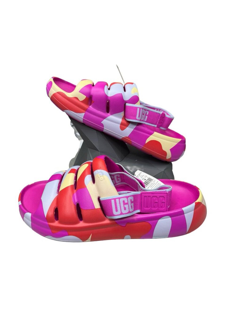 UGG Pink Womens Sport Yeah Camopop Sandals Size 12 Pink Camo Lightweight Slide